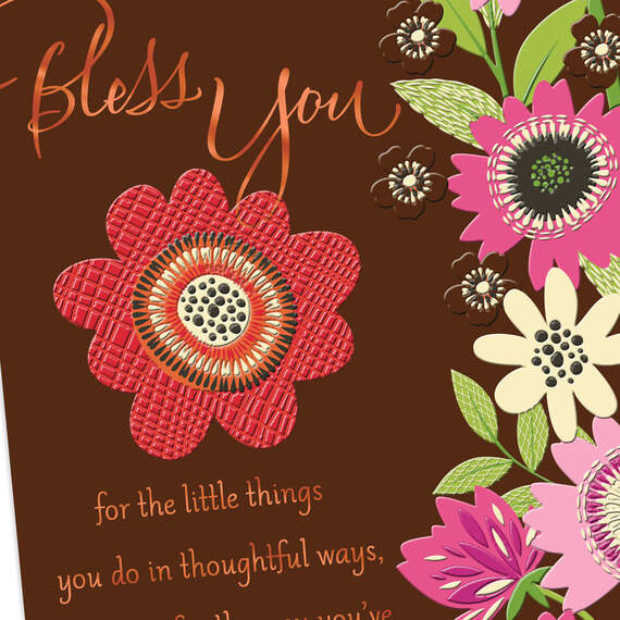 Bright Flowers Bless You Religious Thank-You Card, , large image number 4
