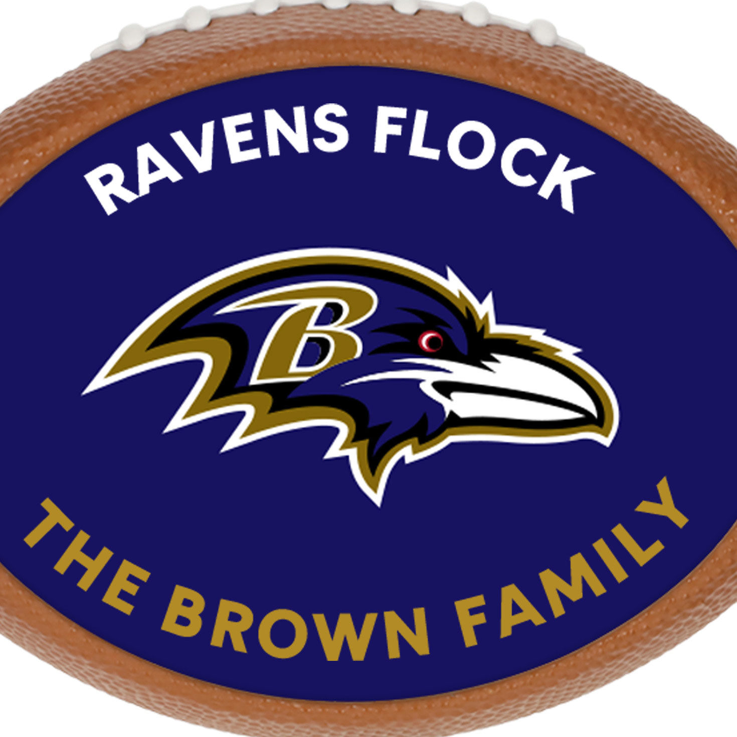 Ravens Football Personalized Text Ornament upclose view image number 7