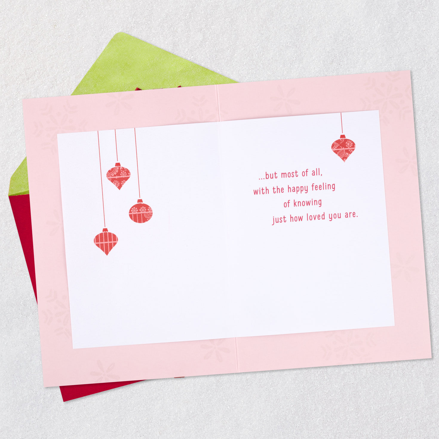 Patchwork Quilt Holiday Tree Mom Christmas Card Open card with envelope image number 3