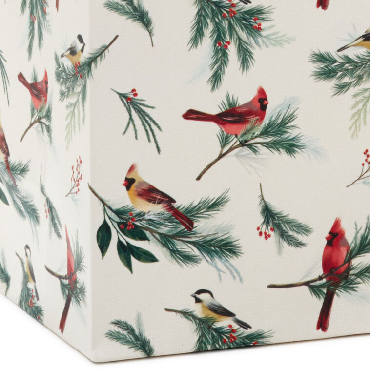 Winter Birds on Cream Small Christmas Gift Bag Base/Side Detail image number 5