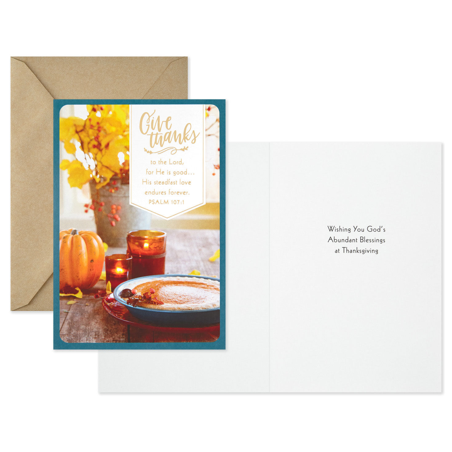 Pumpkin Pie Religious Thanksgiving Cards Pack Card Front with Sentiment image number 2