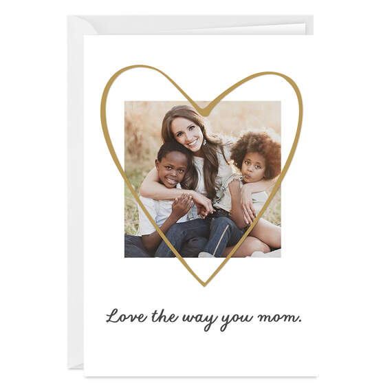Gold Heart Folded Love Photo Card, , large image number 1