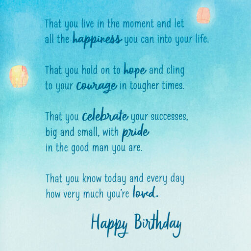 Let All the Happiness In Birthday Card for Son, 