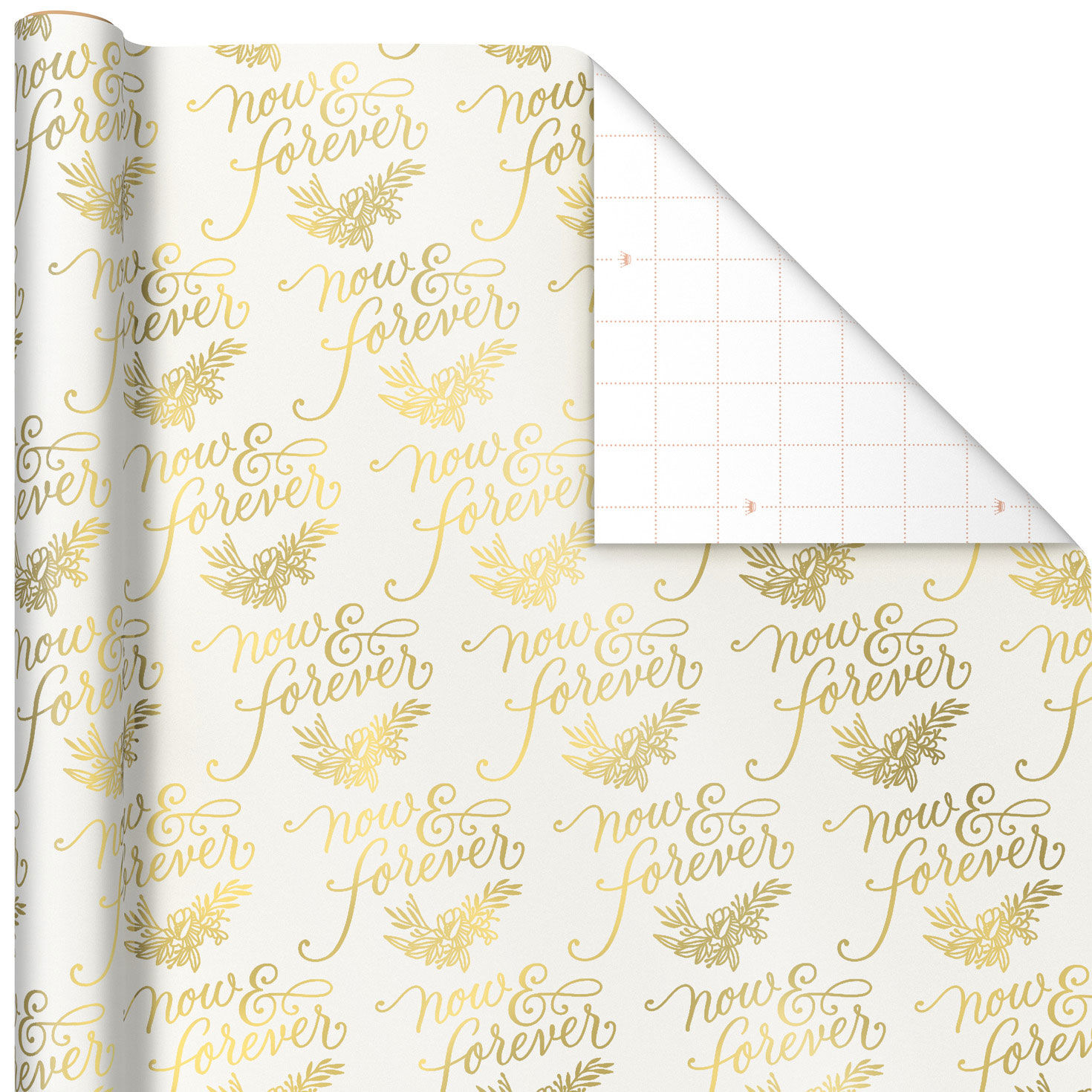 Now and Forever Foil Wedding Wrapping Paper Roll, 15 sq. ft., , large