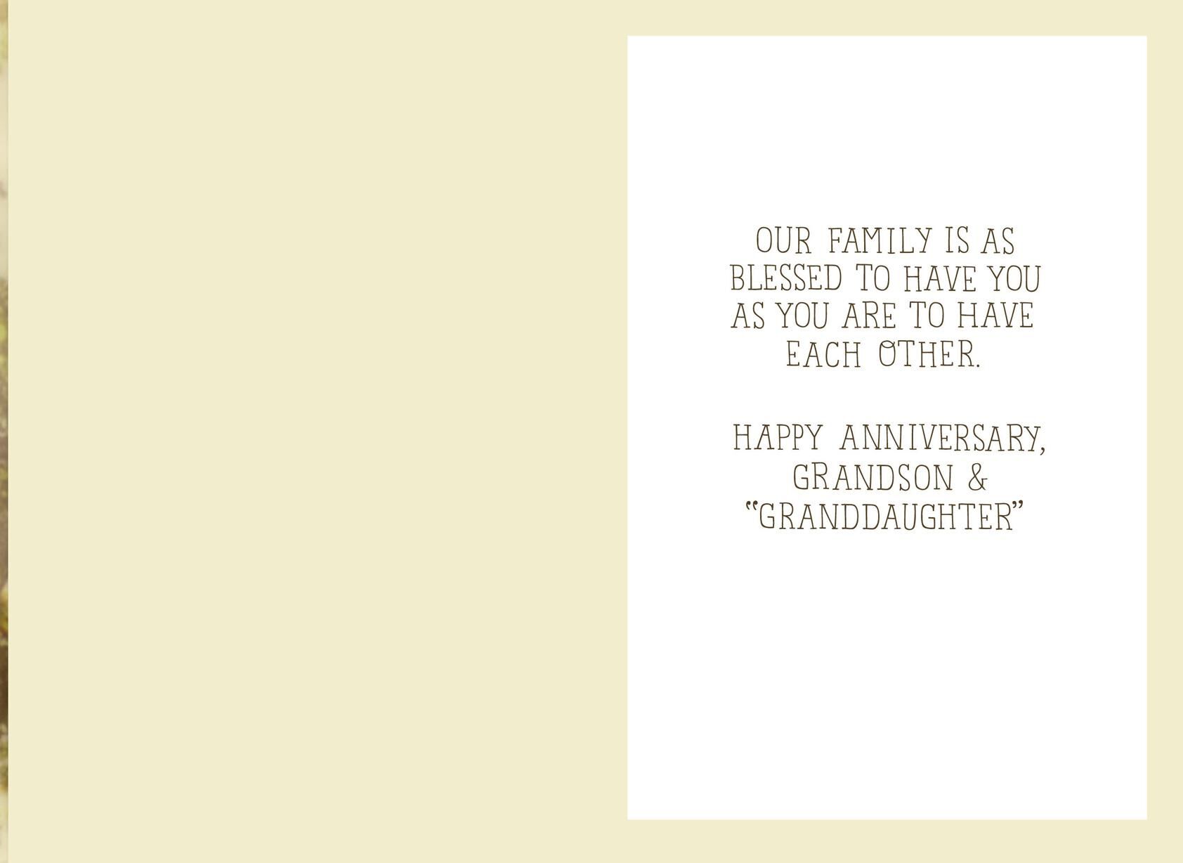 Blessed Heart Anniversary Card for Grandson and His Wife