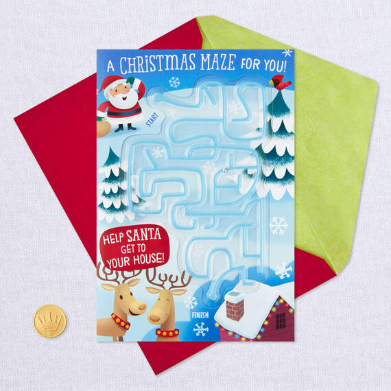 Santa Surprises Christmas Card With Maze Game, , large image number 5