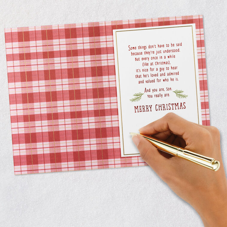 Vintage Red Truck Son Christmas Card Signing card image number 6