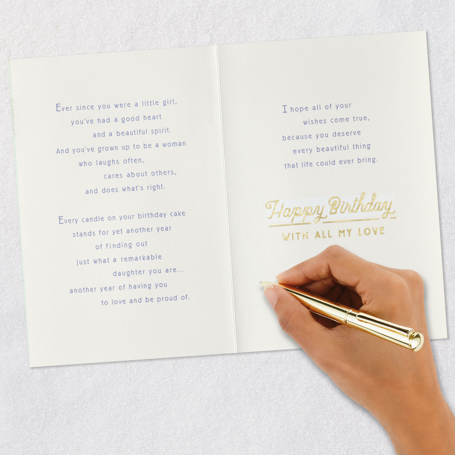Floral Cake Daughter Birthday Card Signing card image number 8