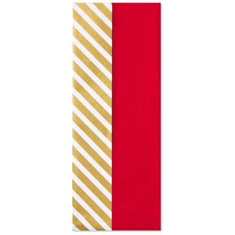 Red and Gold Stripe 2-Pack Tissue Paper, 4 sheets, , large