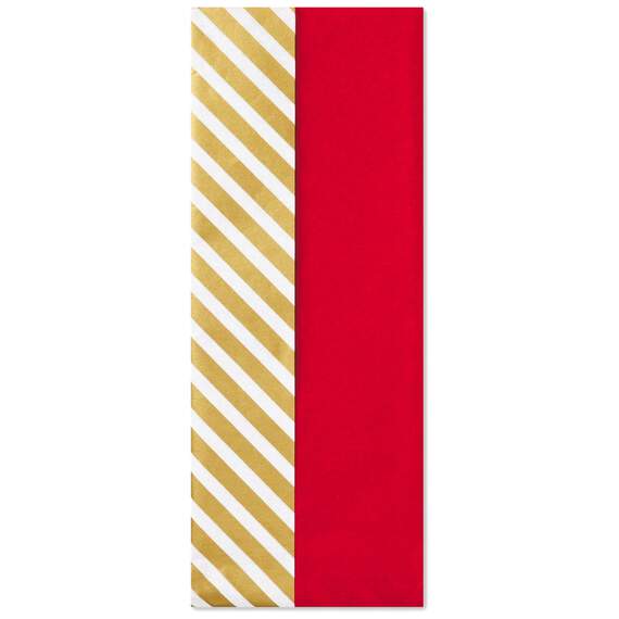 Red and Gold Stripe 2-Pack Tissue Paper, 4 sheets