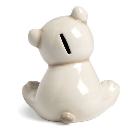 Demdaco Cream Teddy Bear Bank, 7", 