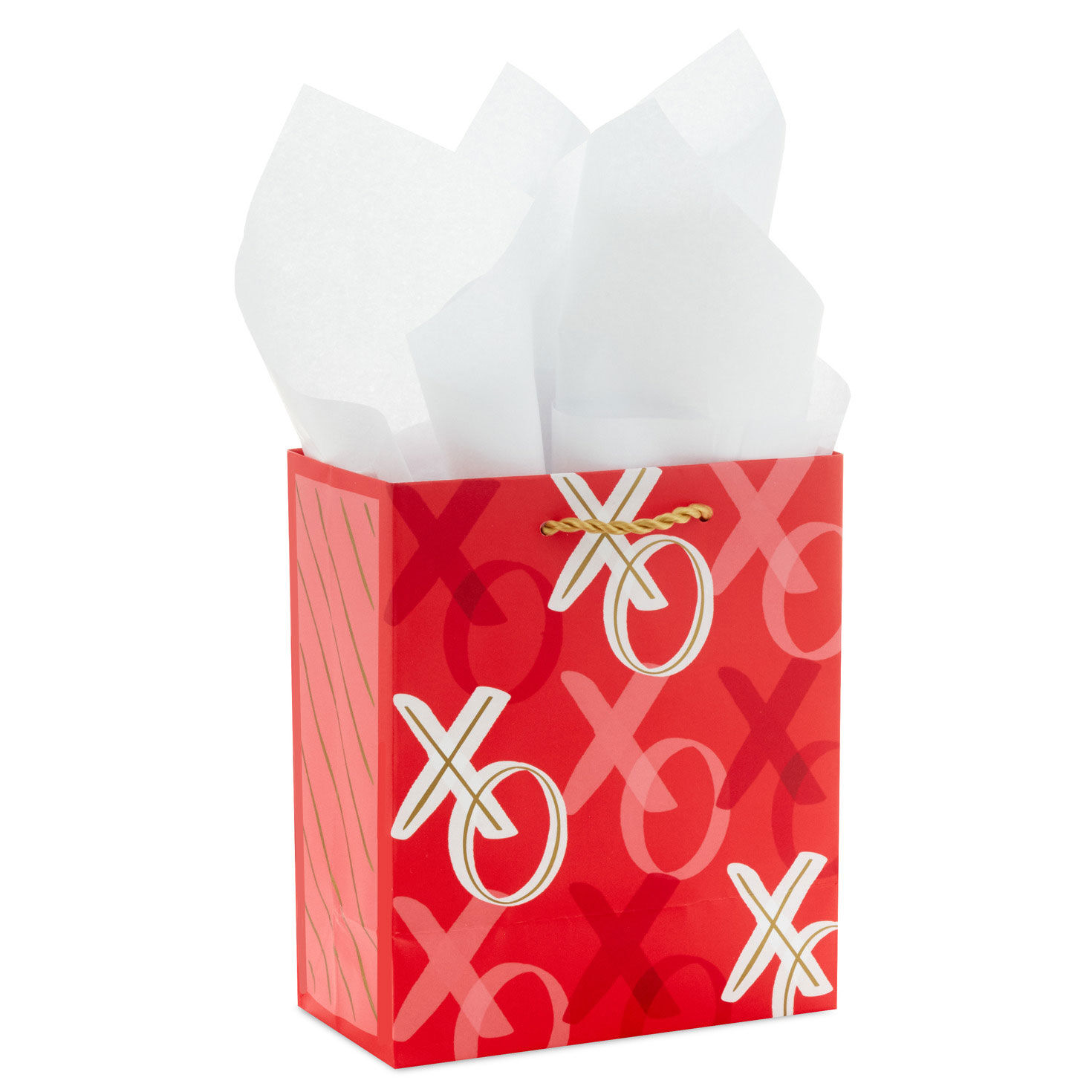 6.5" XOXO Small Valentine's Day Gift Bag With Tissue Paper, , large image number 6