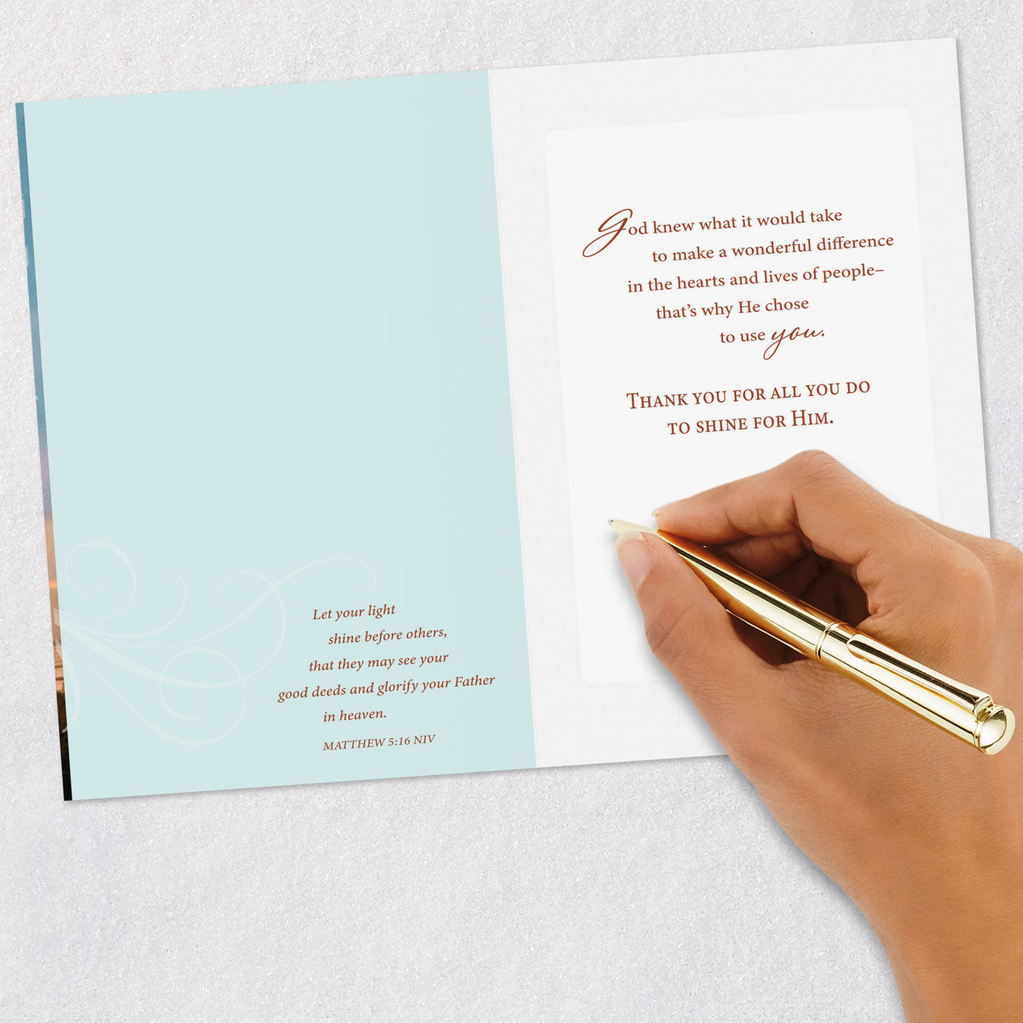 Lighthouse Religious Clergy Appreciation Card Signing card image number 7