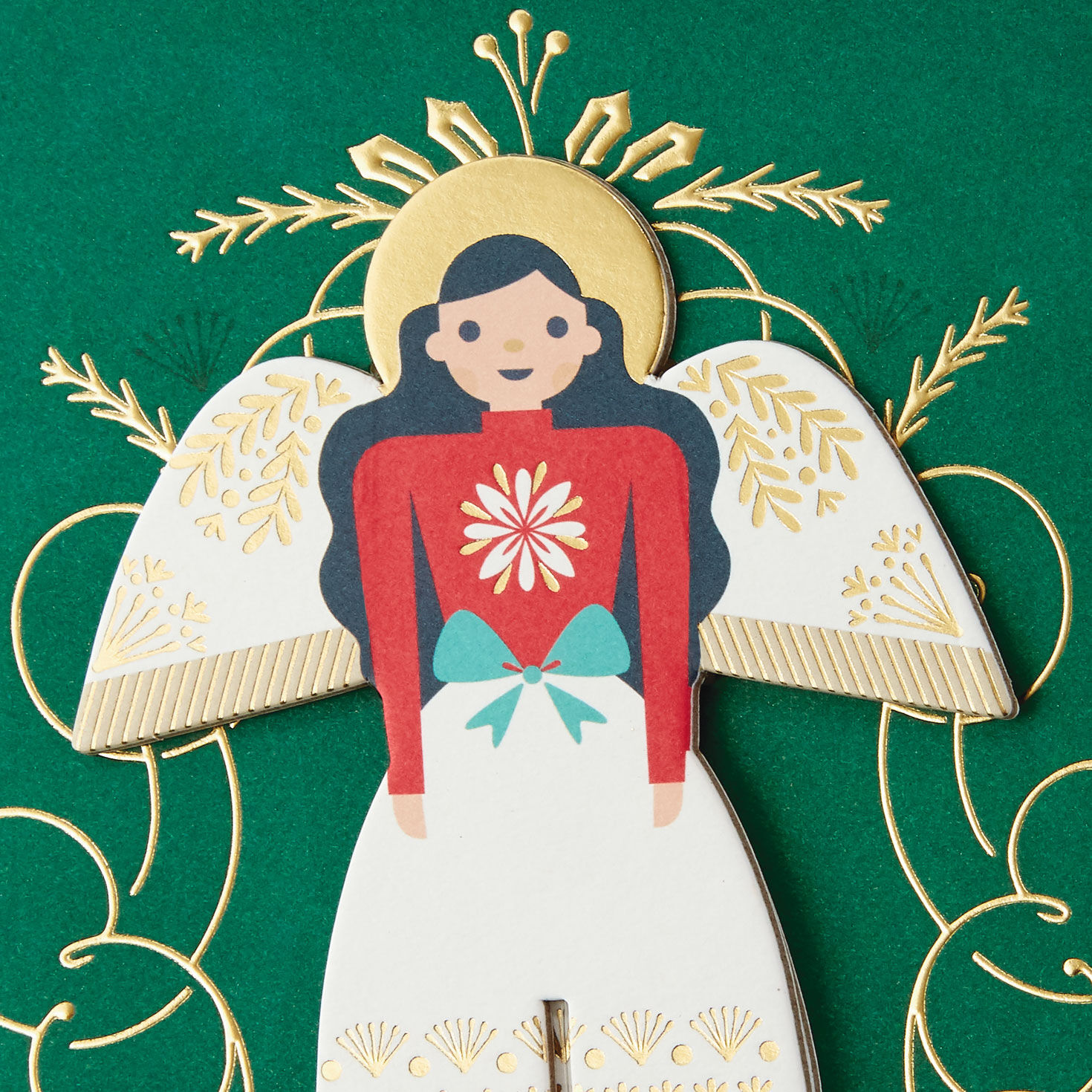 Removable Angel Decoration Christmas Card in Spanish Card Front Detail image number 6