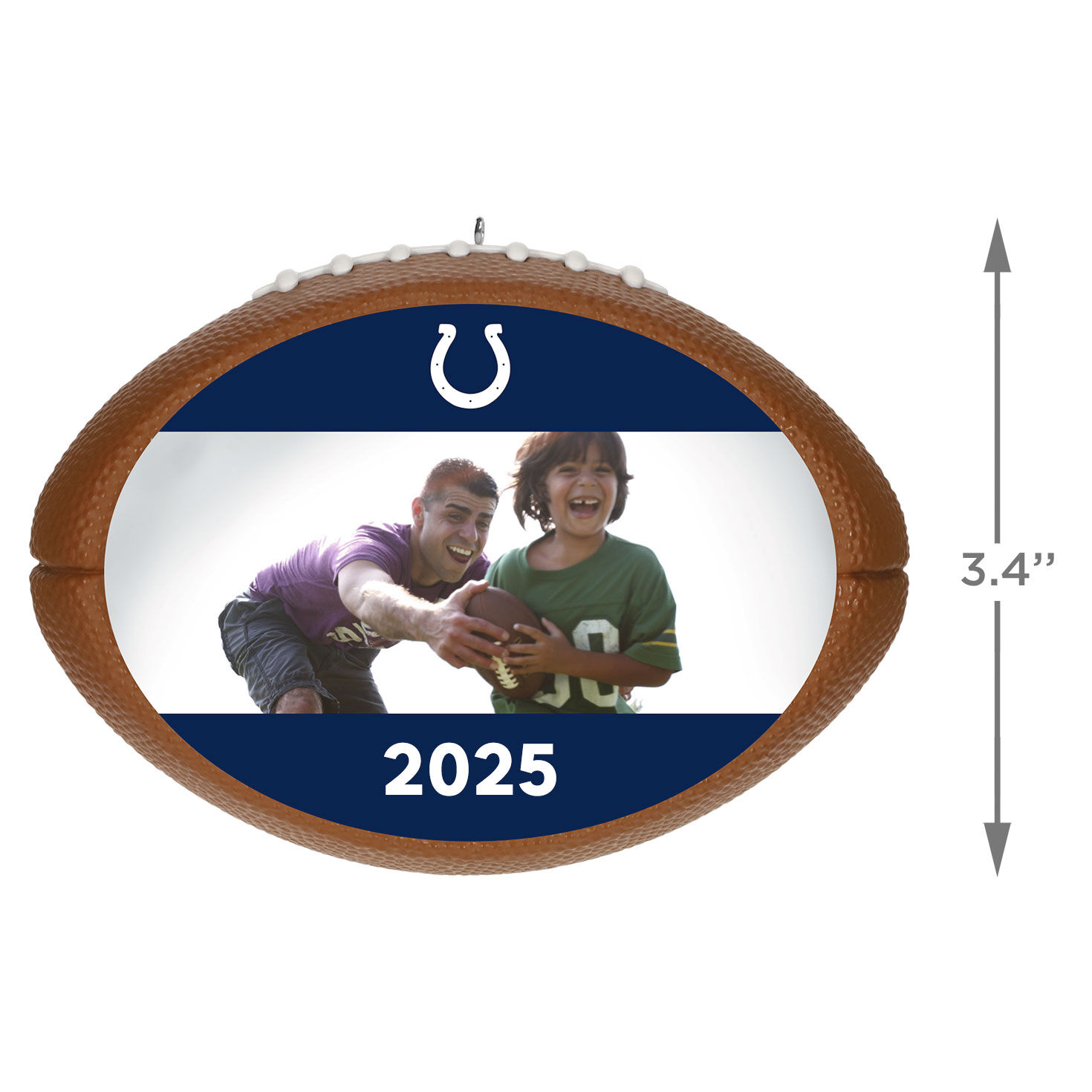 NFL Football Indianapolis Colts Text and Photo Personalized Ornament  image number 3