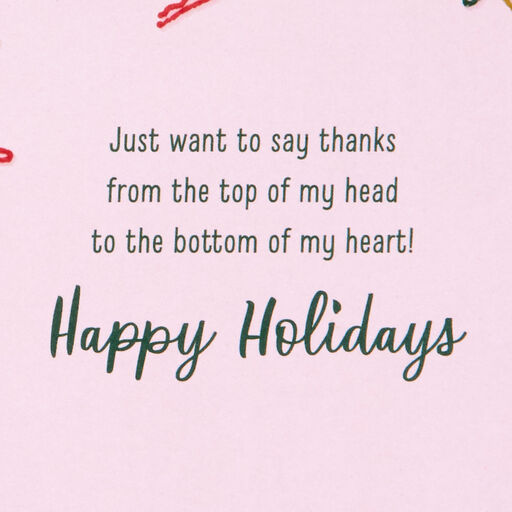 Thanks From the Top of My Head Christmas Card for Hairstylist, 