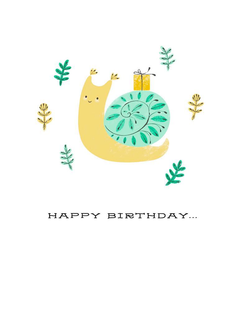 Late Little Snail Belated Birthday Card