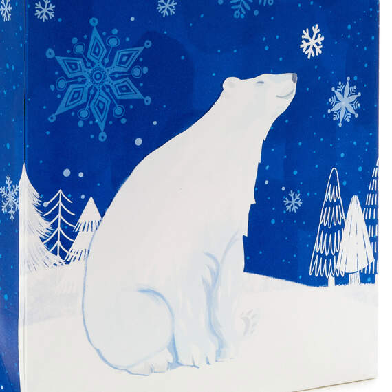 9.6" Medium Blue and White Winter Gift Bags 4-Pack Assortment, , large image number 4
