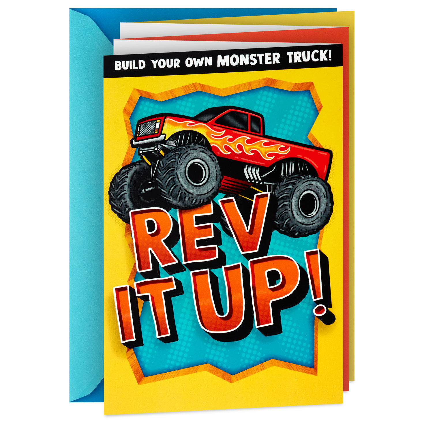 Monster Truck Birthday Card for Kids With Papercraft Activity