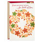 Red, Green and Gold Floral Wreath Christmas Card Card Front image number 1