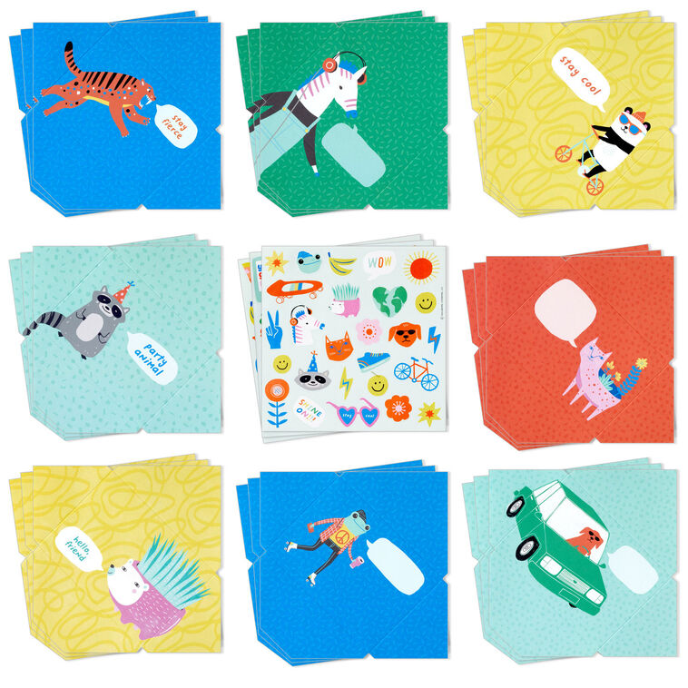Animal Fun Fold-a-Note Assorted Mini Notes With Stickers Book, , large image number 2
