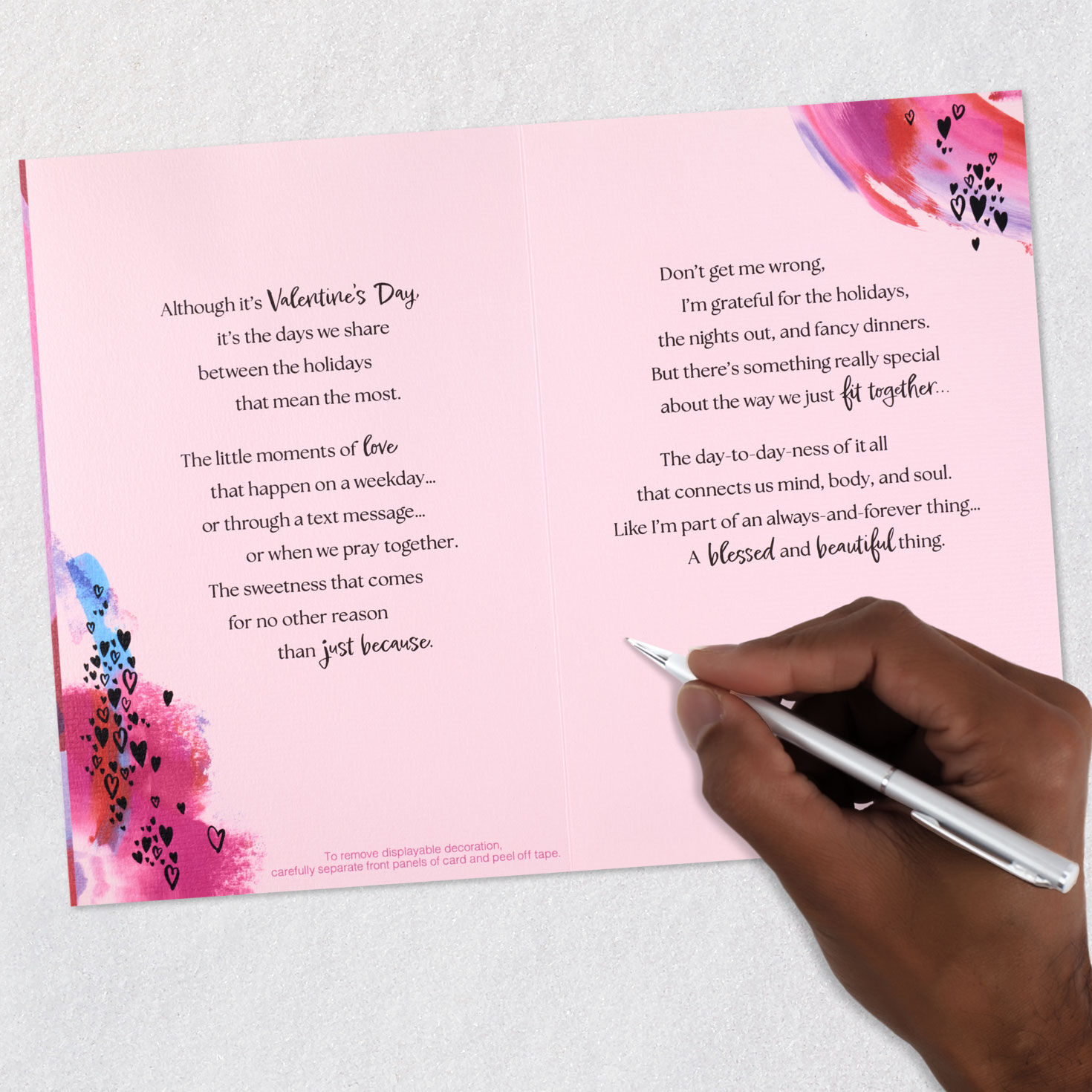 Romantic Valentine's Day Card With Heart Decoration Signing card image number 8