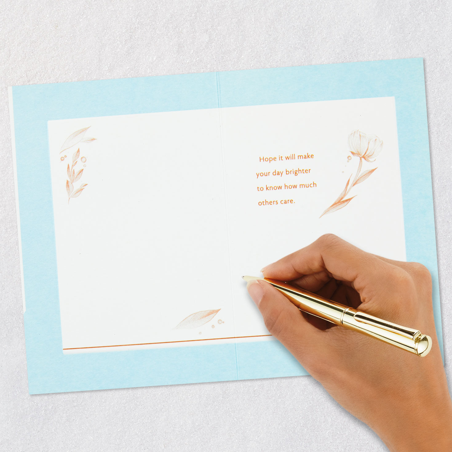 Copper Flowers and Leaves Encouragement Card Signing card image number 6