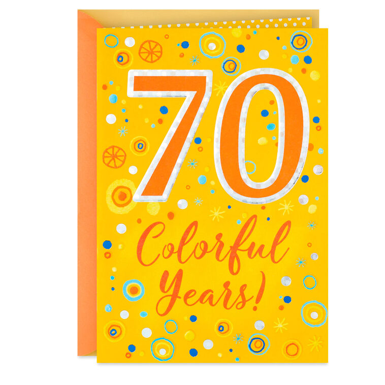 Colorful Years 70th Birthday Card