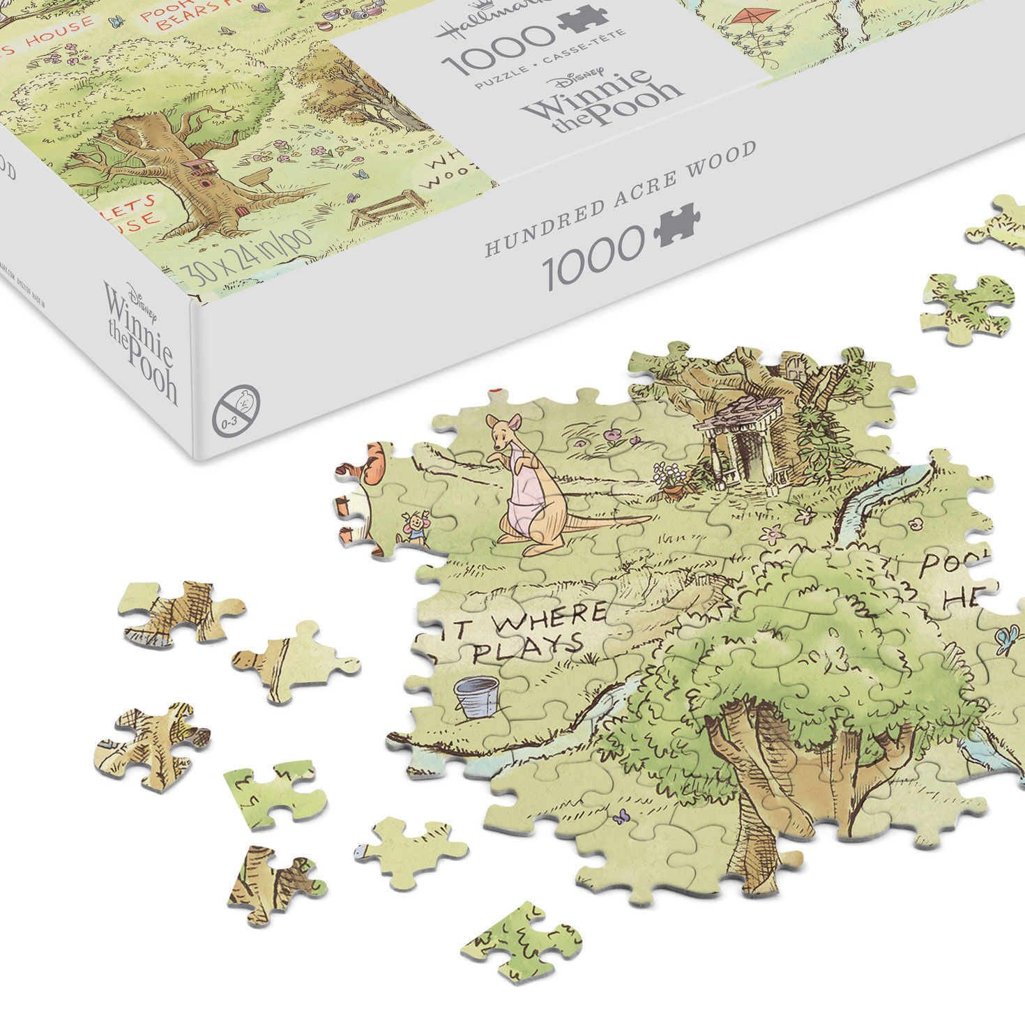 Disney Winnie the Pooh Hundred Acre Wood Map 1000-Piece Puzzle, , large image number 3