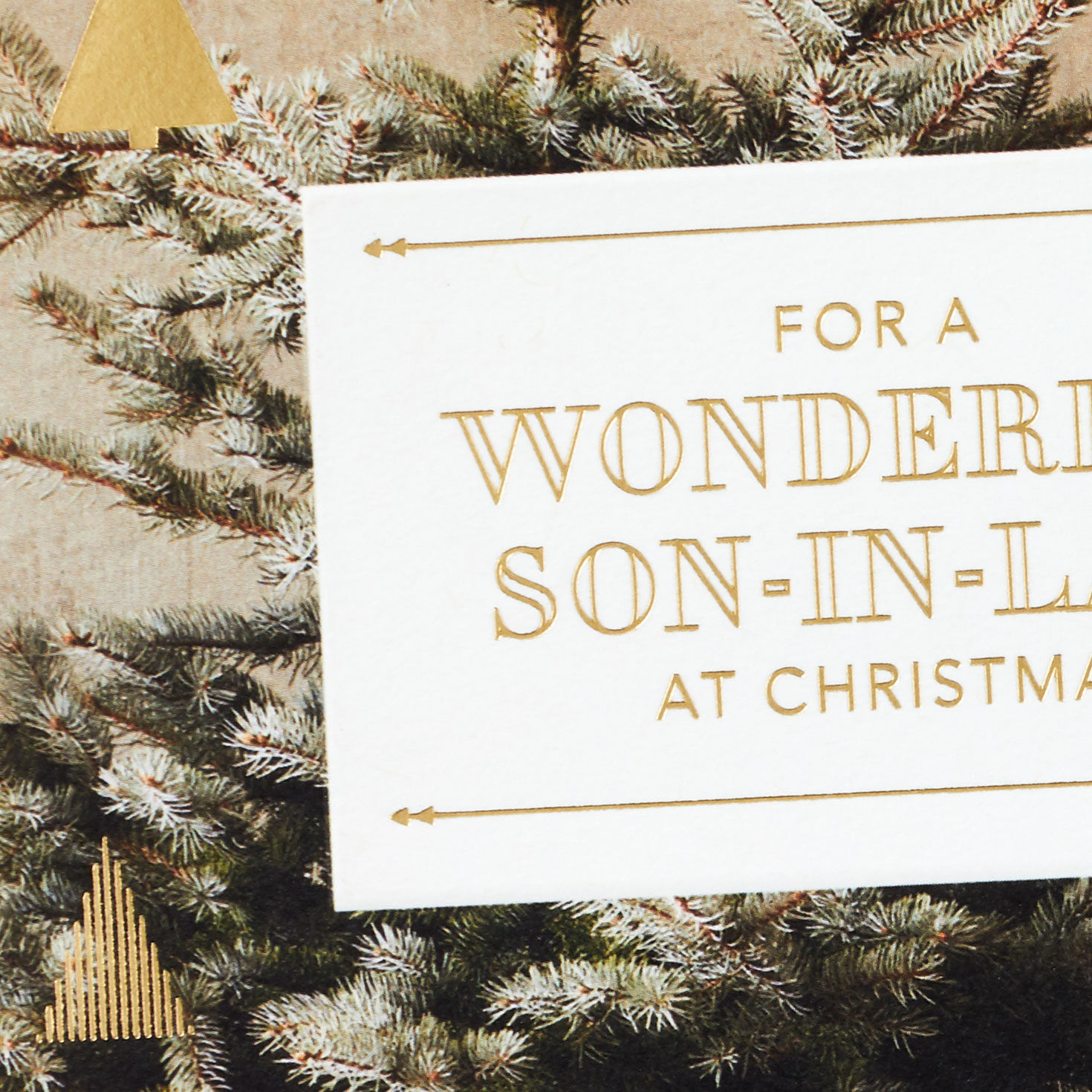 Modern Holiday Trees Son-in-Law Christmas Card Card Front Detail image number 4