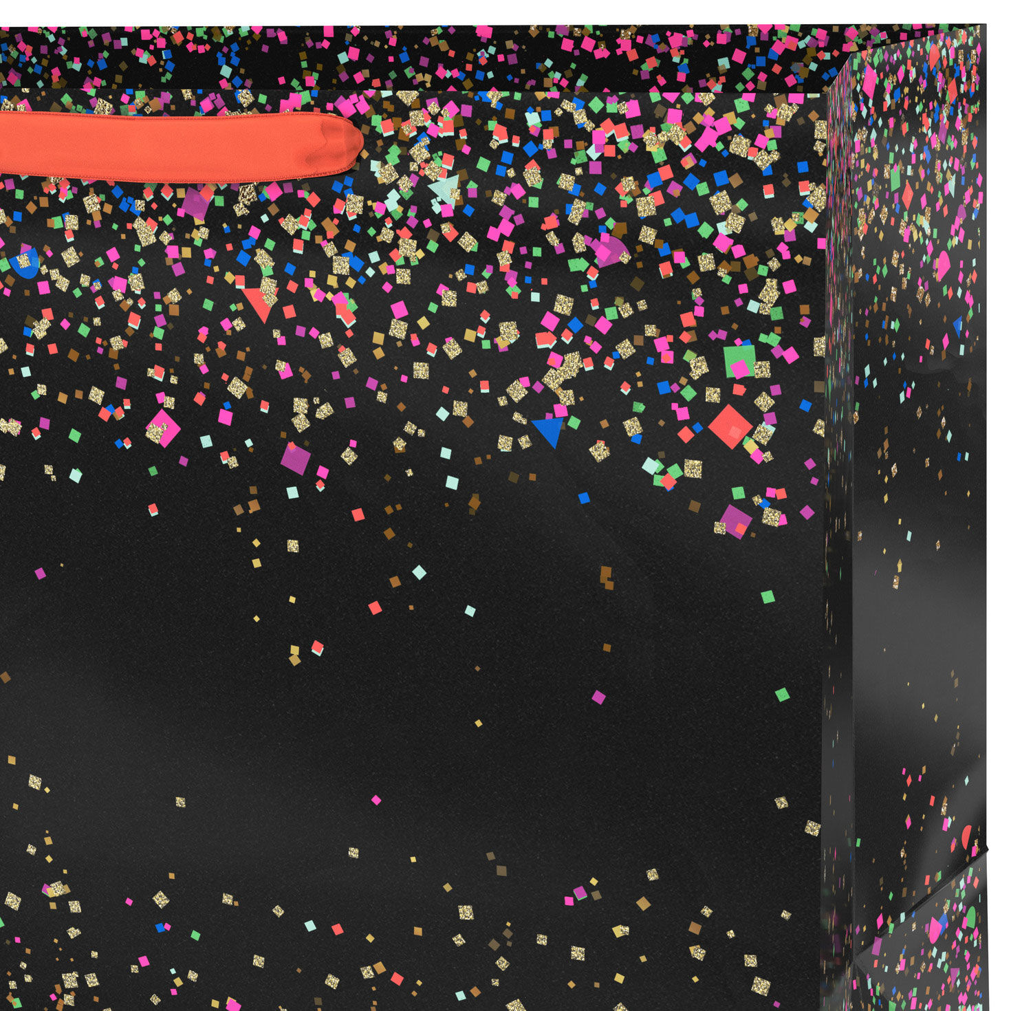 Extra-Deep Black Bag With Colorful Confetti Handle Detail image number 4