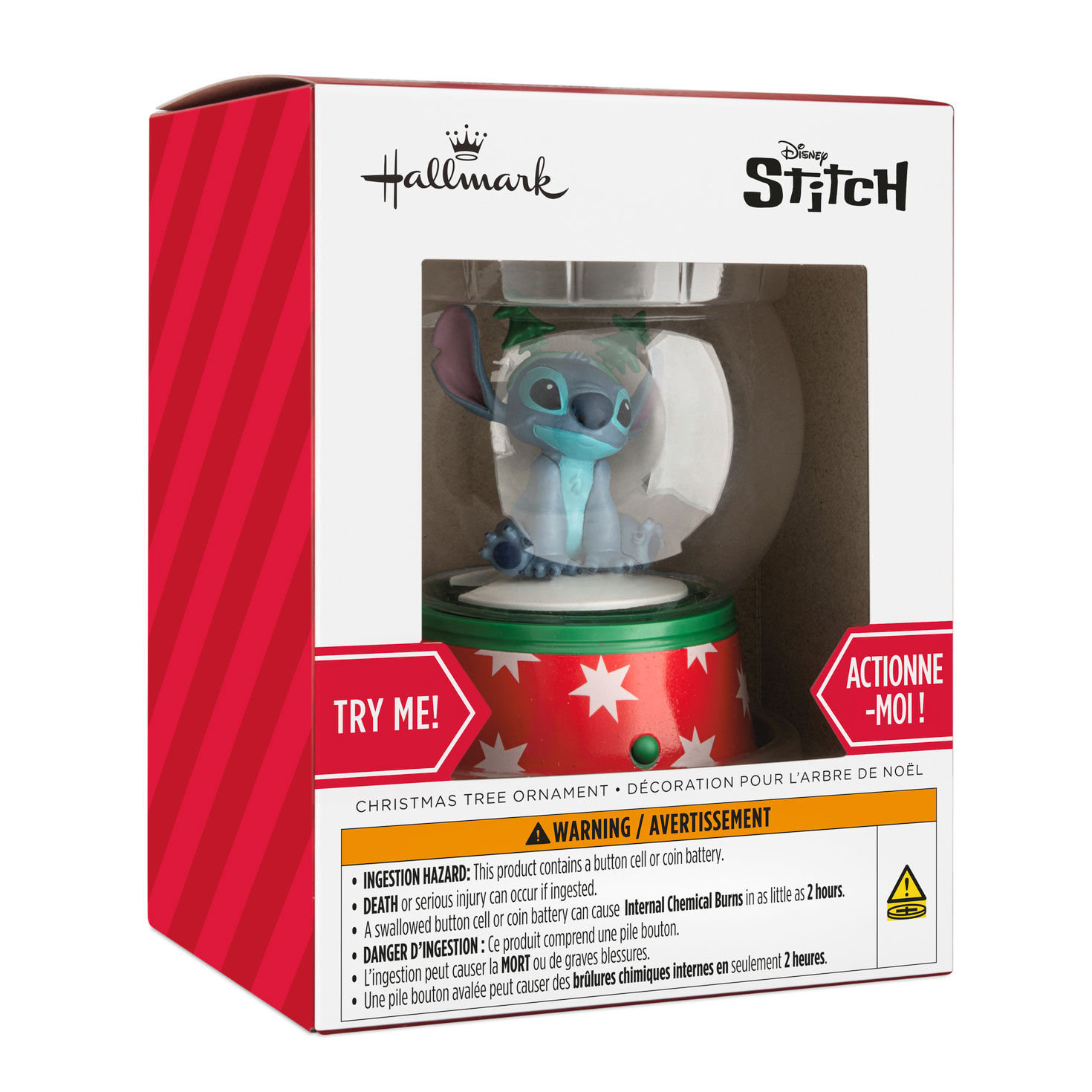Stitch Snow Globe Christmas Ornament  image number 7