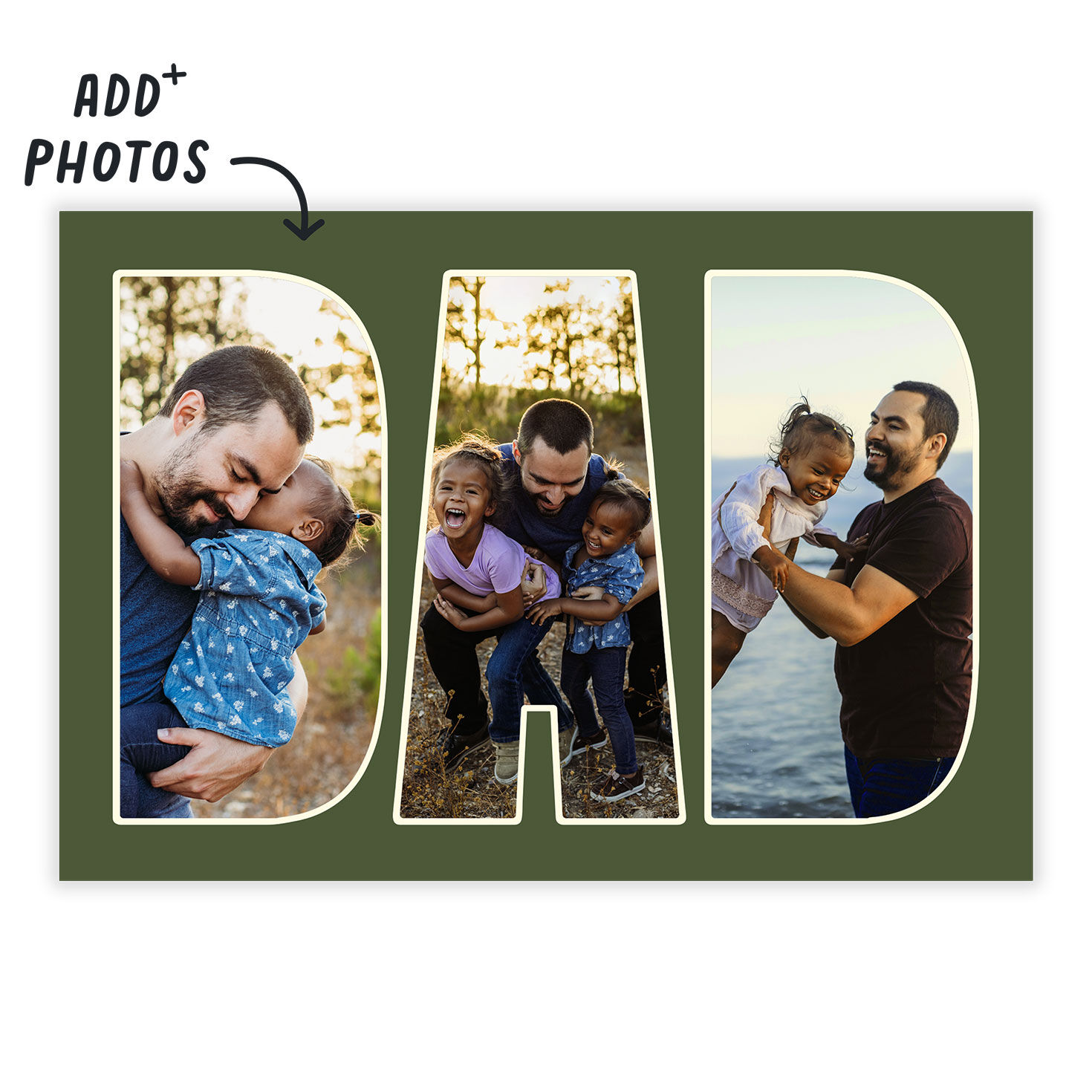 Dad Photo Letters Personalized Father's Day Card Card Front indicating personalization image number 2