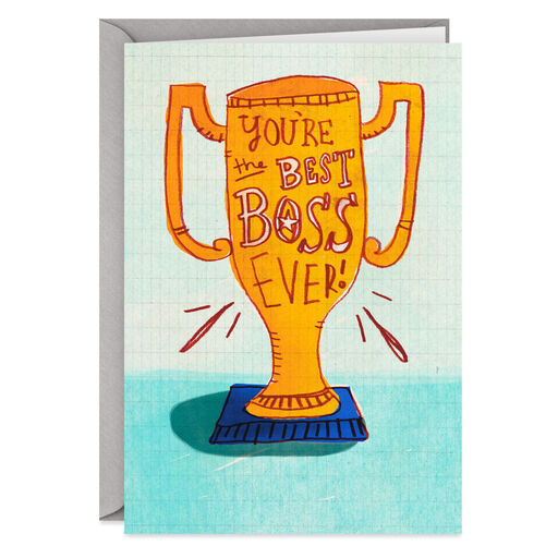 Best Boss Trophy Funny Boss's Day Card, 