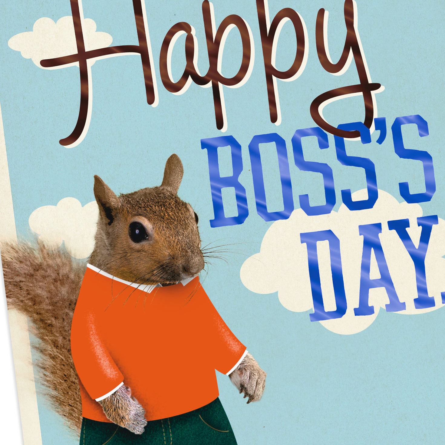 Squirrel and Nuts Funny Pop-Up Boss's Day Card From All Card Front Detail image number 4