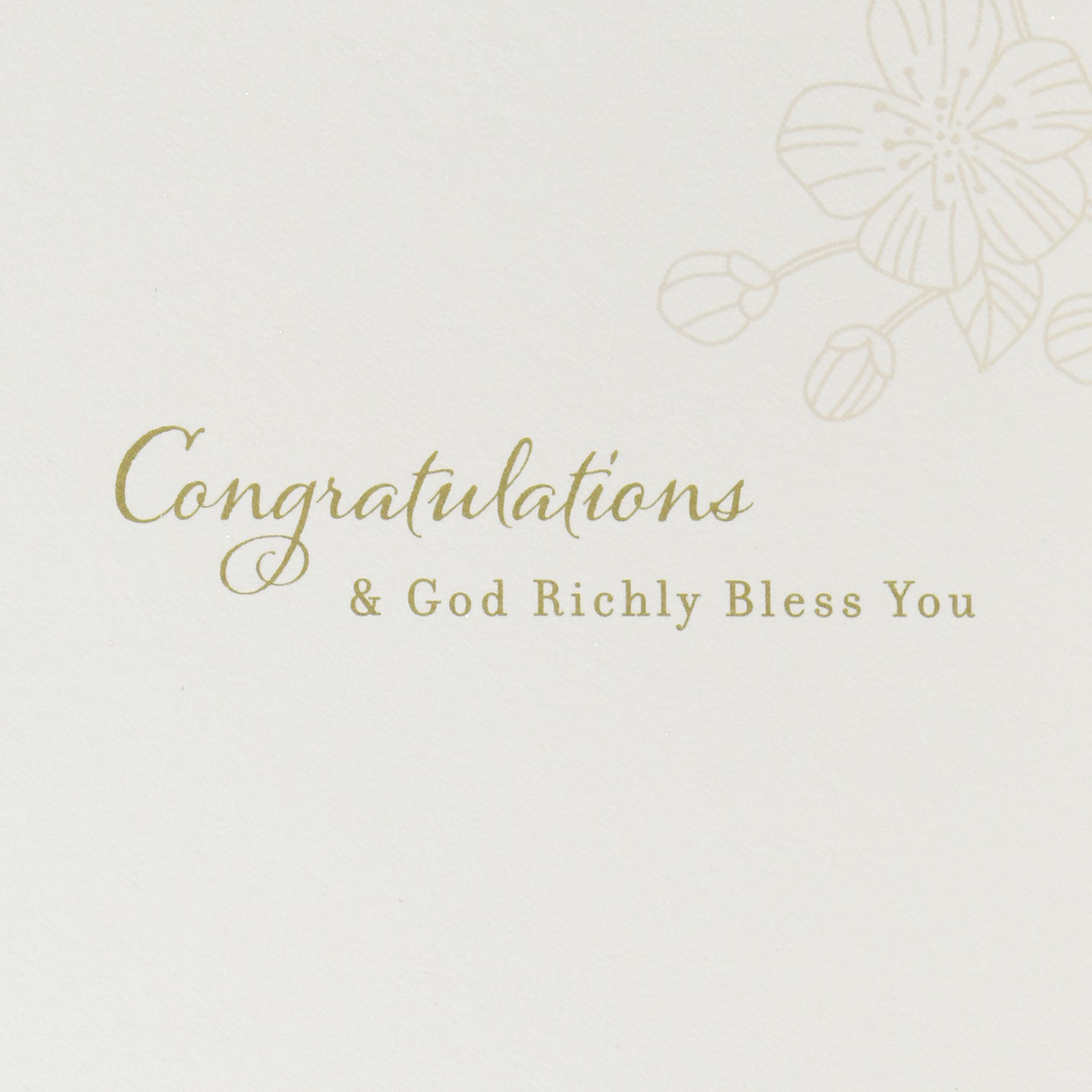 Sparkly Flowers Religious Wedding Card  image number 2