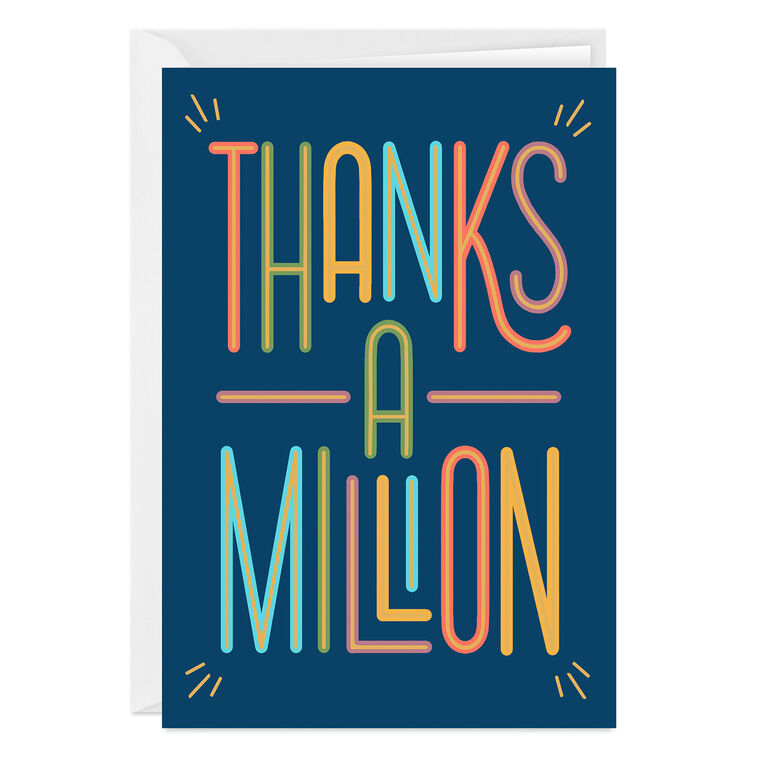 Thank You Card Thanks A Milion! Thank You Card Thanks A Milion!