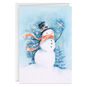 Snowman at Night Boxed Christmas Cards Pack Card Front with envelope image number 2