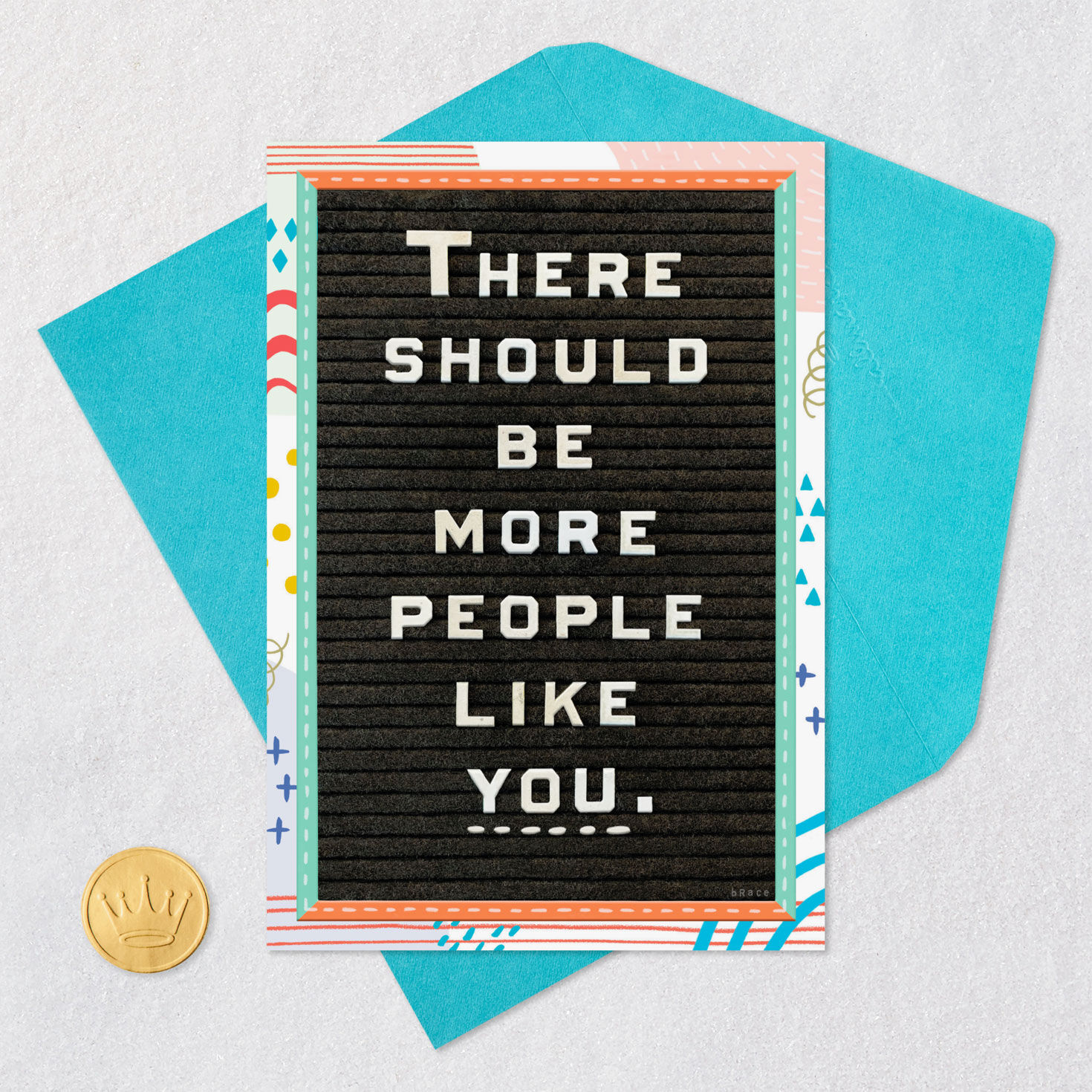 Black Letterboard Funny Friendship Card Card Front with Envelope and Gold Seal image number 5