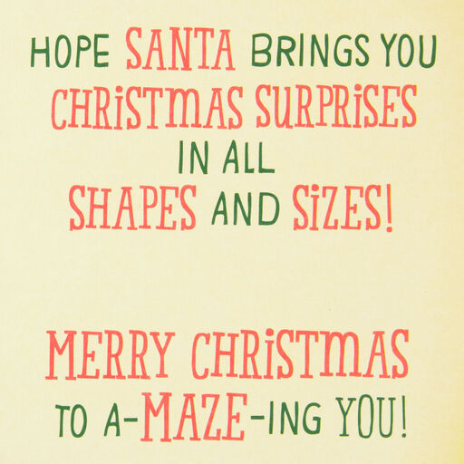 Santa Surprises Christmas Card With Maze Game, 