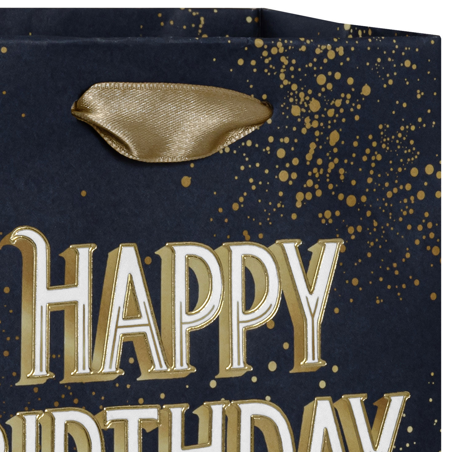 6.5" Gold and White Wishes on Navy Small Birthday Gift Bag for only USD 2.49 | Hallmark
