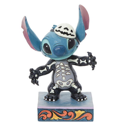 Jim Shore Disney Stitch Glow-in-the-Dark Skeleton Figurine, 6.38", 