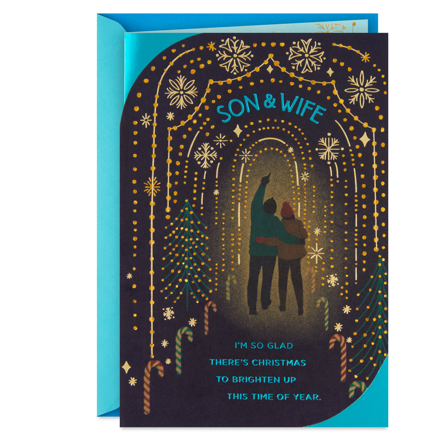 You Brighten Up the Year Christmas Card for Son and His Wife