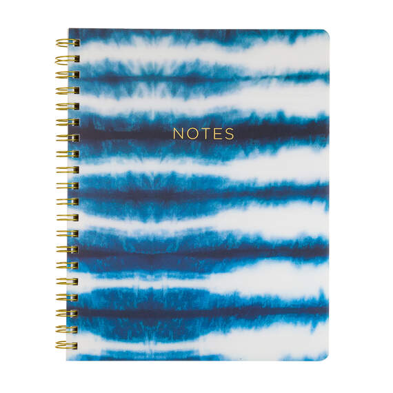 Blue and White Dyed Spiral Notebook, , large image number 1