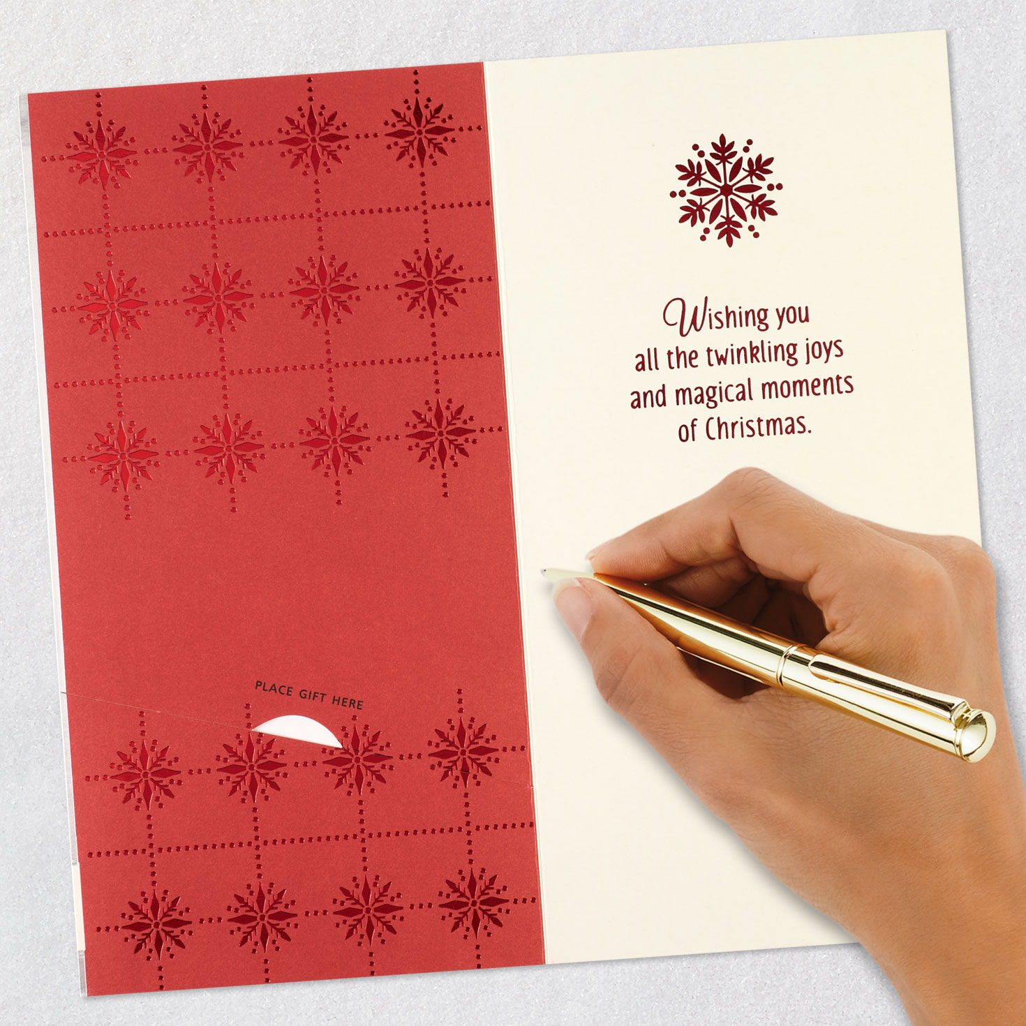 Glittery Snowman on Silver Gift Card Holder signing card image number 8