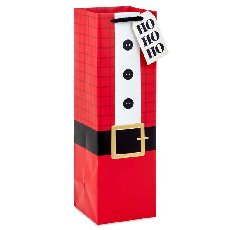 13" Santa Suit Christmas Wine Gift Bag