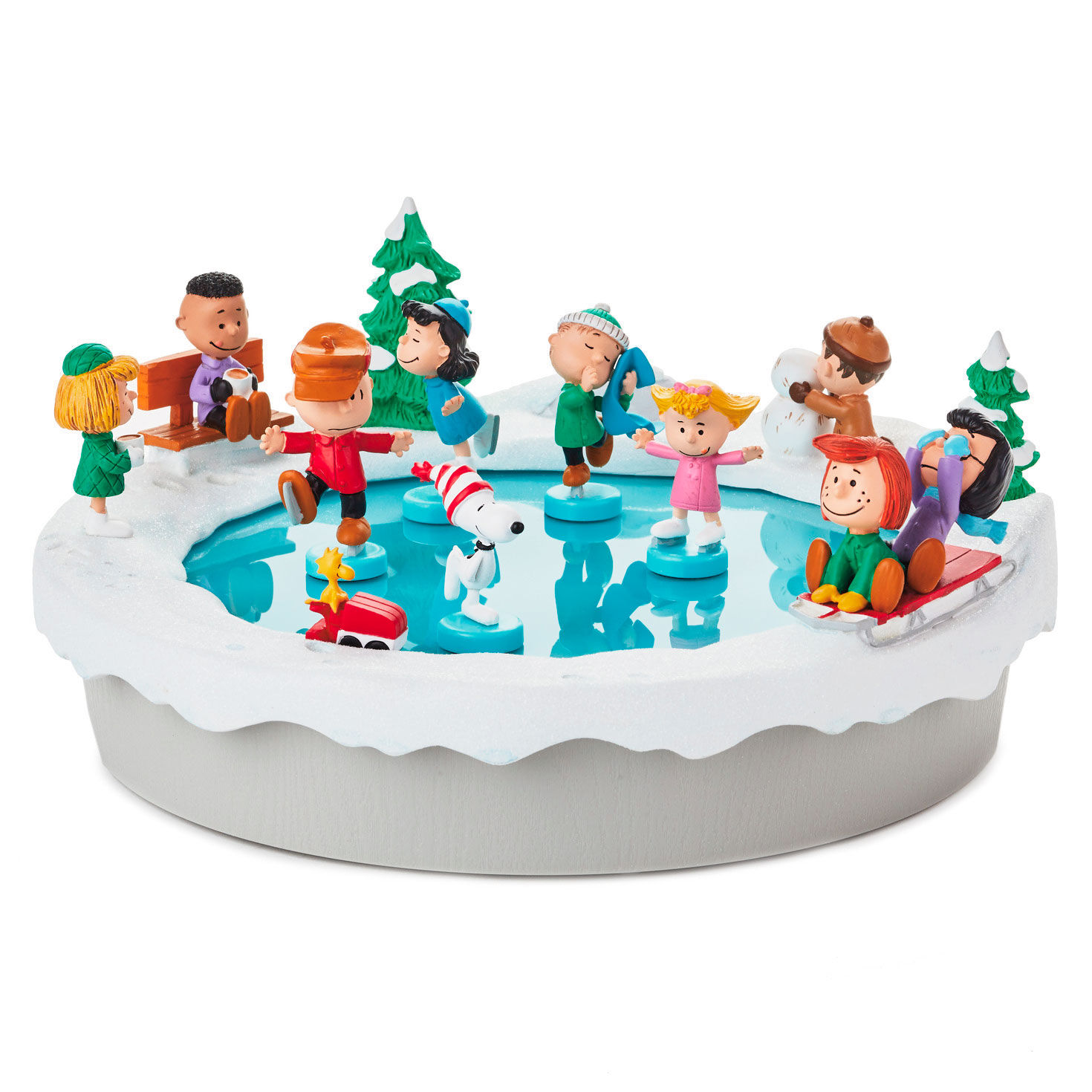 2021 Hallmark Peanuts Gang Ice Skating Musical Tabletop Figurine