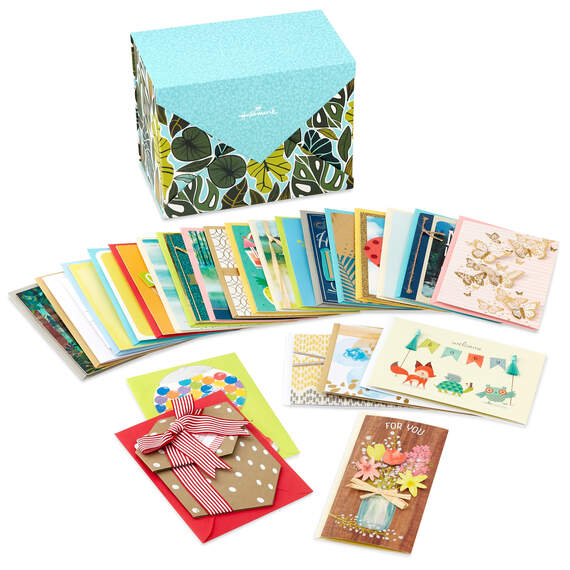 Premium Assorted Handmade All-Occasion Cards in Leaf Print