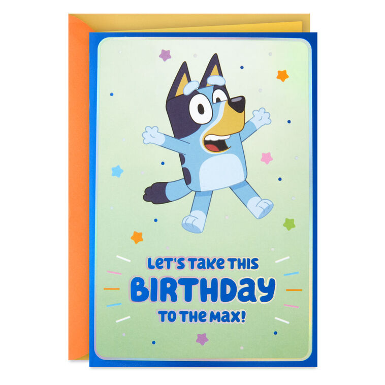 Bluey Maximum Fun Birthday Card for Kids