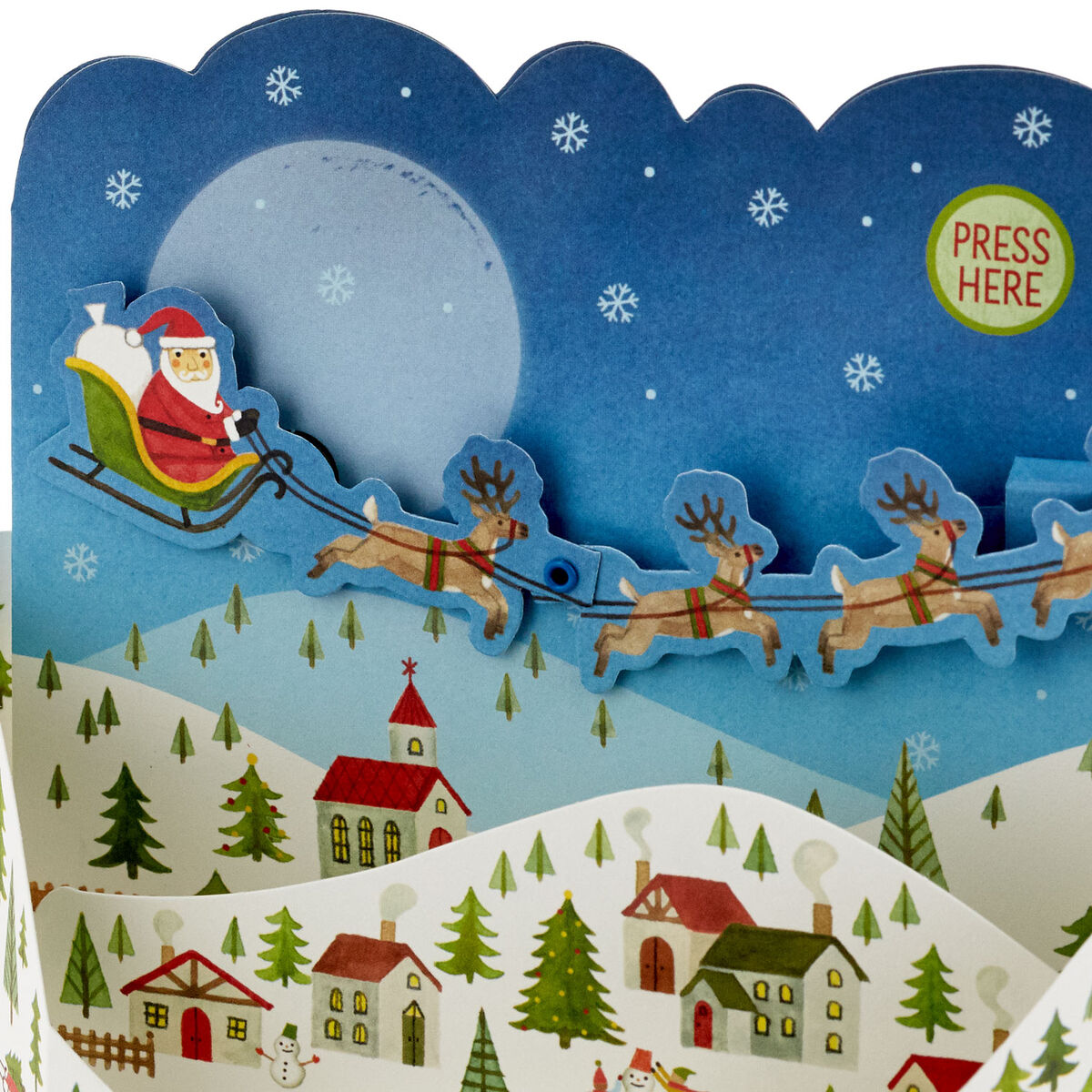 Santa's Sleigh Musical 3D PopUp Christmas Card With Motion Greeting Cards Hallmark